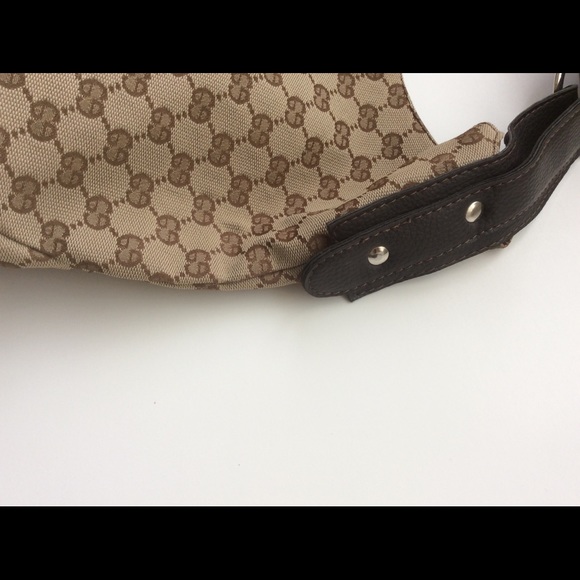 Shoulder bag Monogramed GG tan bag brown trim slouchy bag medium size tan bag - Picture 7 of 11
